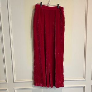 Pink Velvet Flare Pant